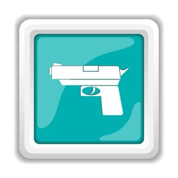 Gun icon. Internet button on white background.. Stock Illustration