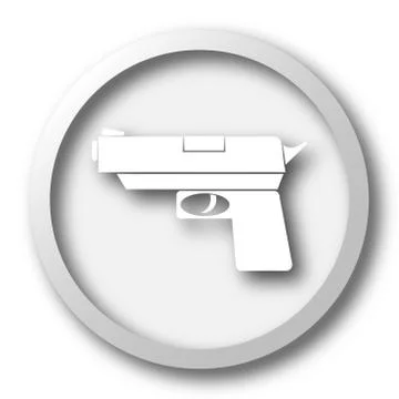 Gun icon. Internet button on white background.. Illustrazione stock