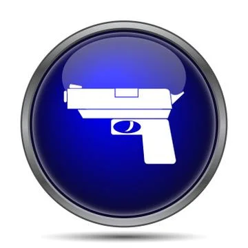 Gun icon. Internet button on white background.. Stock Illustration