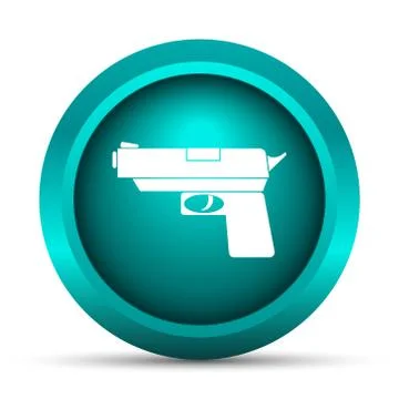 Gun icon. Internet button on white background.. Illustrazione stock