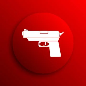 Gun icon. Internet button on white background.. Illustrazione stock