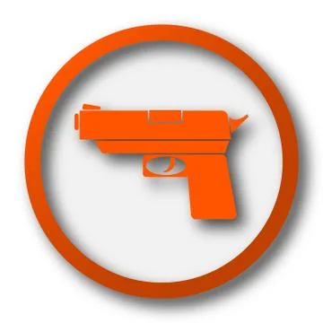 Gun icon. Internet button on white background.. Illustrazione stock