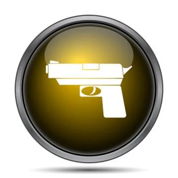 Gun icon. Internet button on white background.. Illustrazione stock