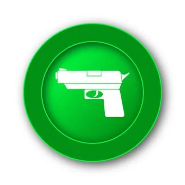 Gun icon. Internet button on white background.. Illustrazione stock