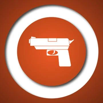 Gun icon. Internet button on white background. . Illustrazione stock