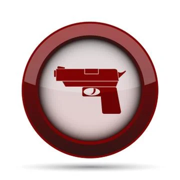 Gun icon. Internet button on white background. . Illustrazione stock