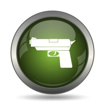 Gun icon. Internet button on white background. . Illustrazione stock