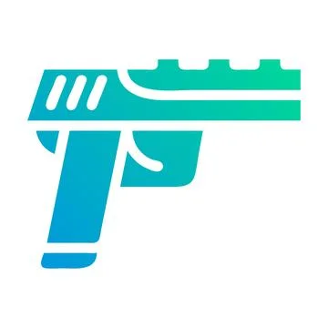 Gun icon solid gradient green blue style military illustration vector army .. Stock Illustration