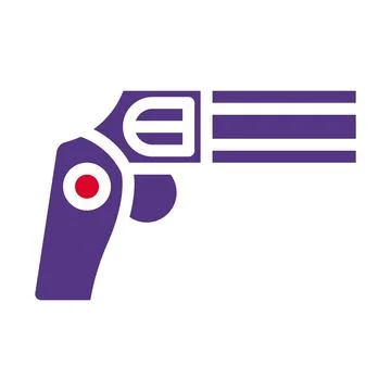 Gun icon solid red purple style military illustration vector army element a.. Stock Illustration