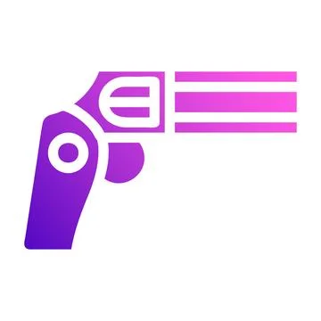 Gun icon solid style gradient purple pink colour military illustration vect.. Stock Illustration