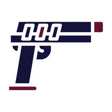Gun icon solid style maroon navy colour military illustration vector army e.. Illustrazione stock