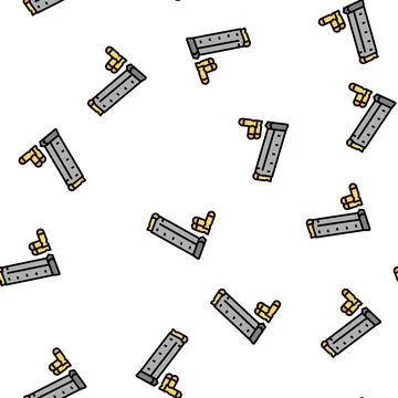 Gun magazine with bullets vector seamless pattern Stock Illustration