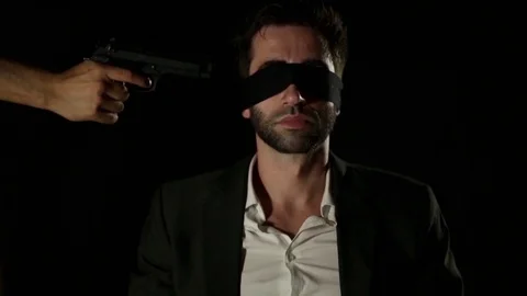 Gun to man head. Stock Footage 114925724