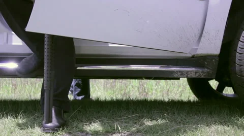 Gun Men Getting out of SUV Stock-Footage 44561772