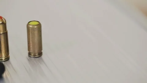 Gun On Metal Background Stock Footage 97623622