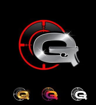 Gun Monogram Logo Initial Letter Q Stock Illustration