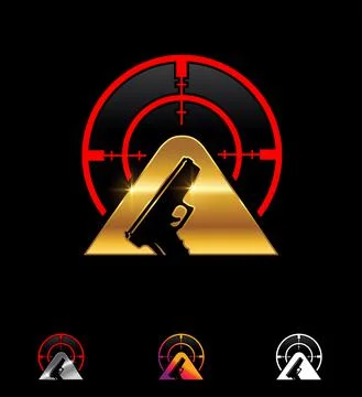 Gun Monogram Logo Initial Letter A Stock Illustration