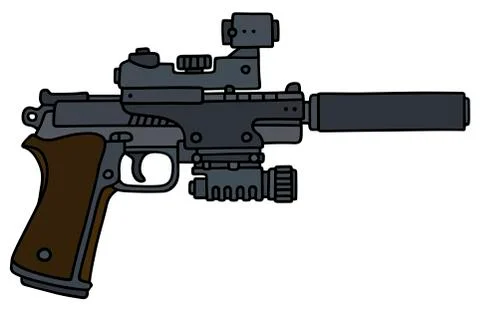 Gun with an optical device Stock Illustration