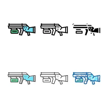 Gun of pack future color icon vector Stock Illustration