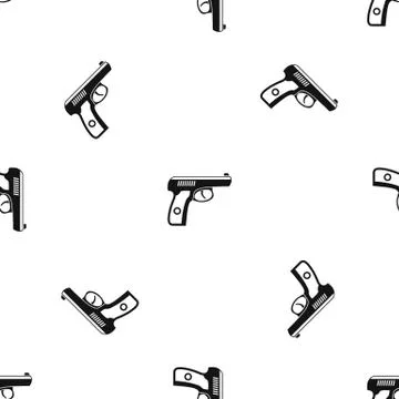 Gun pattern seamless black Stock Illustration