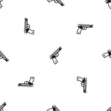 Gun pattern seamless black Stock Illustration