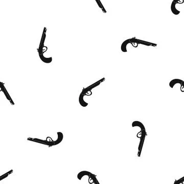 Gun pattern seamless black Stock Illustration
