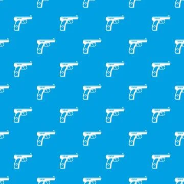 Gun pattern seamless blue Stock Illustration