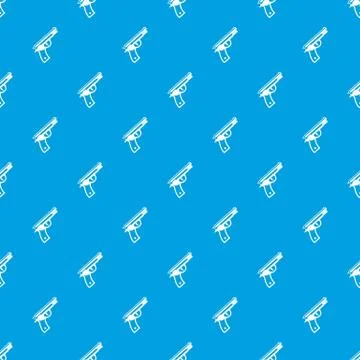 Gun pattern seamless blue Stock Illustration