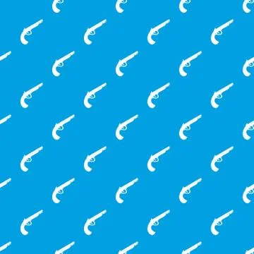 Gun pattern seamless blue Stock Illustration
