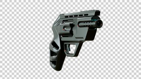 Gun Perspective View03 Alpha Stock Illustration