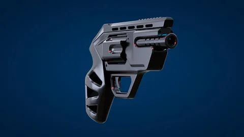 Gun Perspective View03 Blue Background Stock Illustration