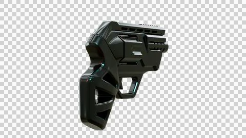 Gun Perspective View05 Alpha Stock Illustration