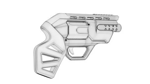 Gun Perspective View05 High-Poly Wireframe Stock Illustration