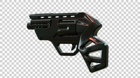 Gun Perspective View07 Alpha Stock Illustration