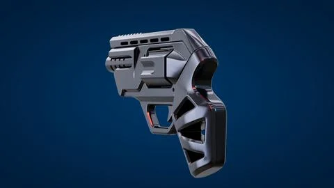 Gun Perspective View07 Blue Background Stock Illustration