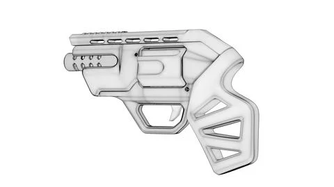 Gun Perspective View08 High-Poly Wireframe イラスト素材