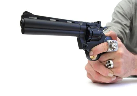 Gun pointing 스톡 사진