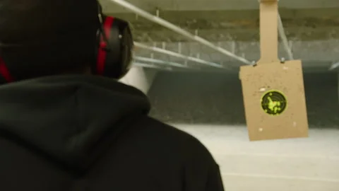 GUN RANGE 3 Video stock 306380115