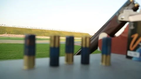 Gun Range Shells Stock Footage 48248872