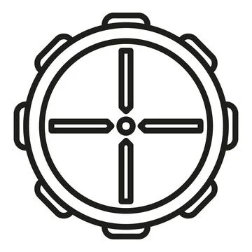 Gun scope icon outline vector. Rifle sight Illustrazione stock
