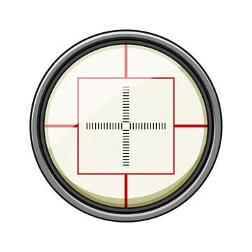 Gun scope sniper cartoon vector illustration Stock Illustration
