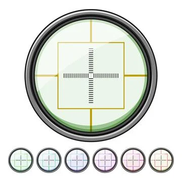 Gun scope sniper cartoon vector graphic Illustrazione stock
