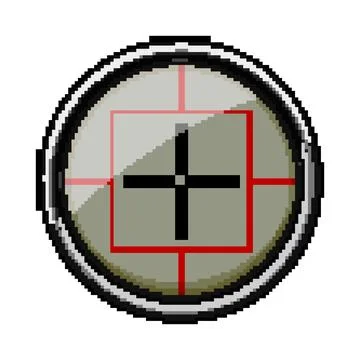 Gun scope sniper pixel art vector illustration Illustrazione stock