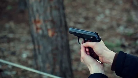 Gun shot training center Stock Footage 79809194