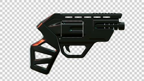 Gun Side View01 Alpha Stock Illustration