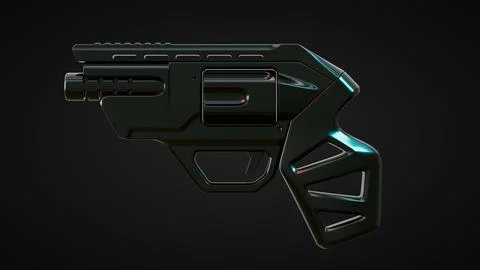 Gun Side View02 Black Background イラスト素材