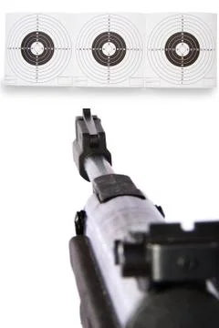 Gun sight on targets Stock Photos