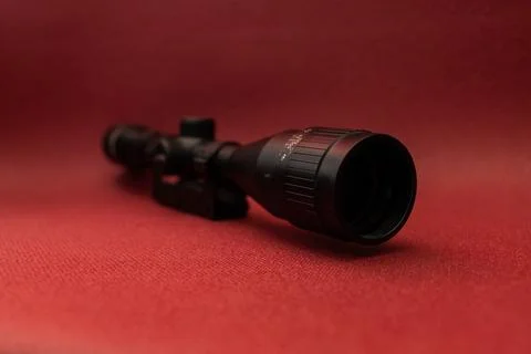 Gun sights on a red background Stock Photos