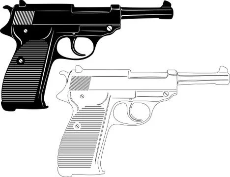 Gun silhouette Stock Illustration
