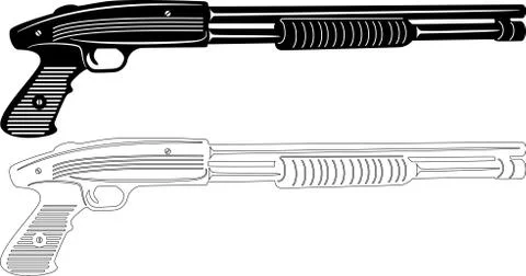 Gun silhouette Stock Illustration